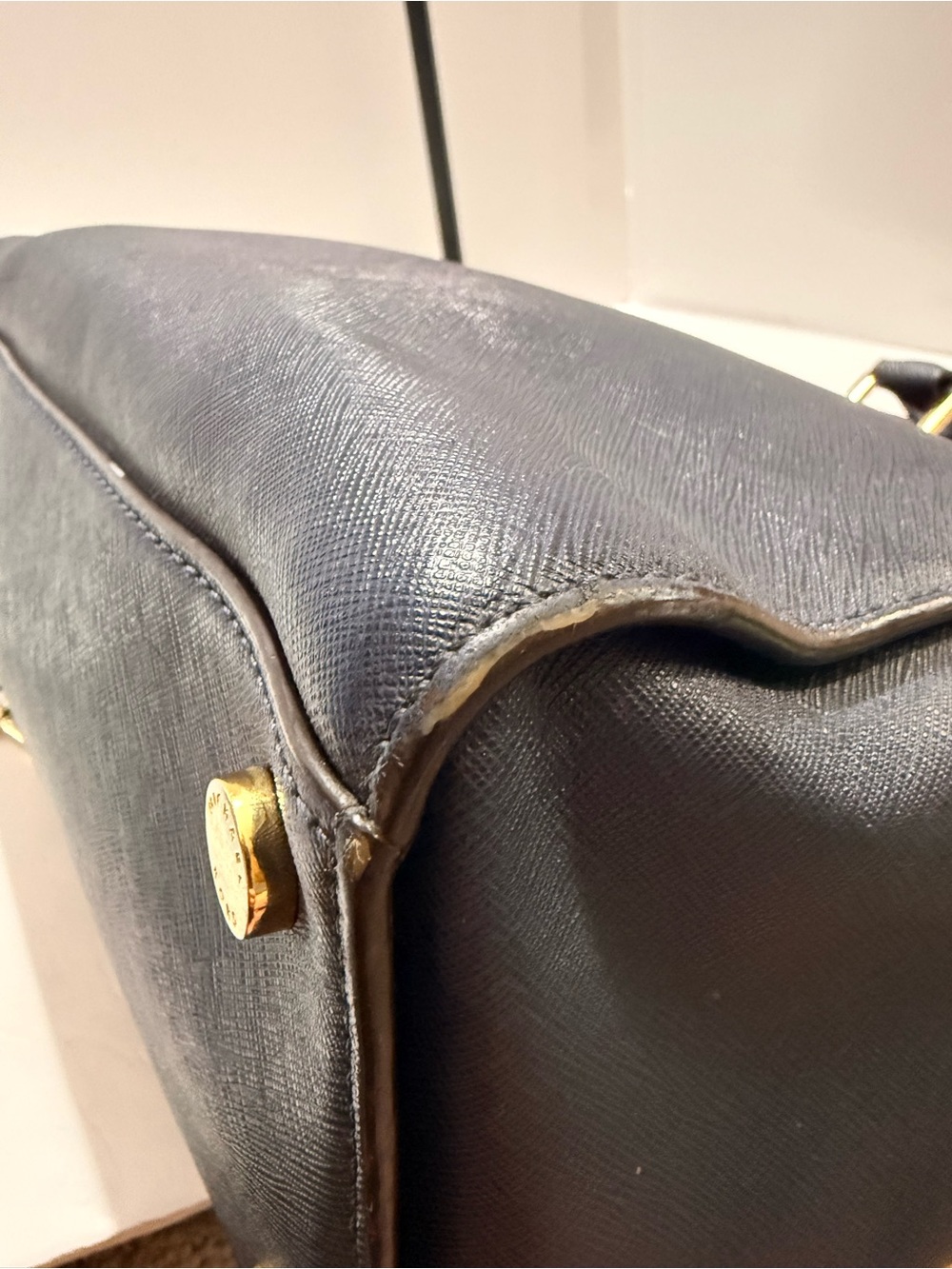MICHAEL Michael Kors Navy Saffiano Leather Satchel Tote - Picture 8 of 12